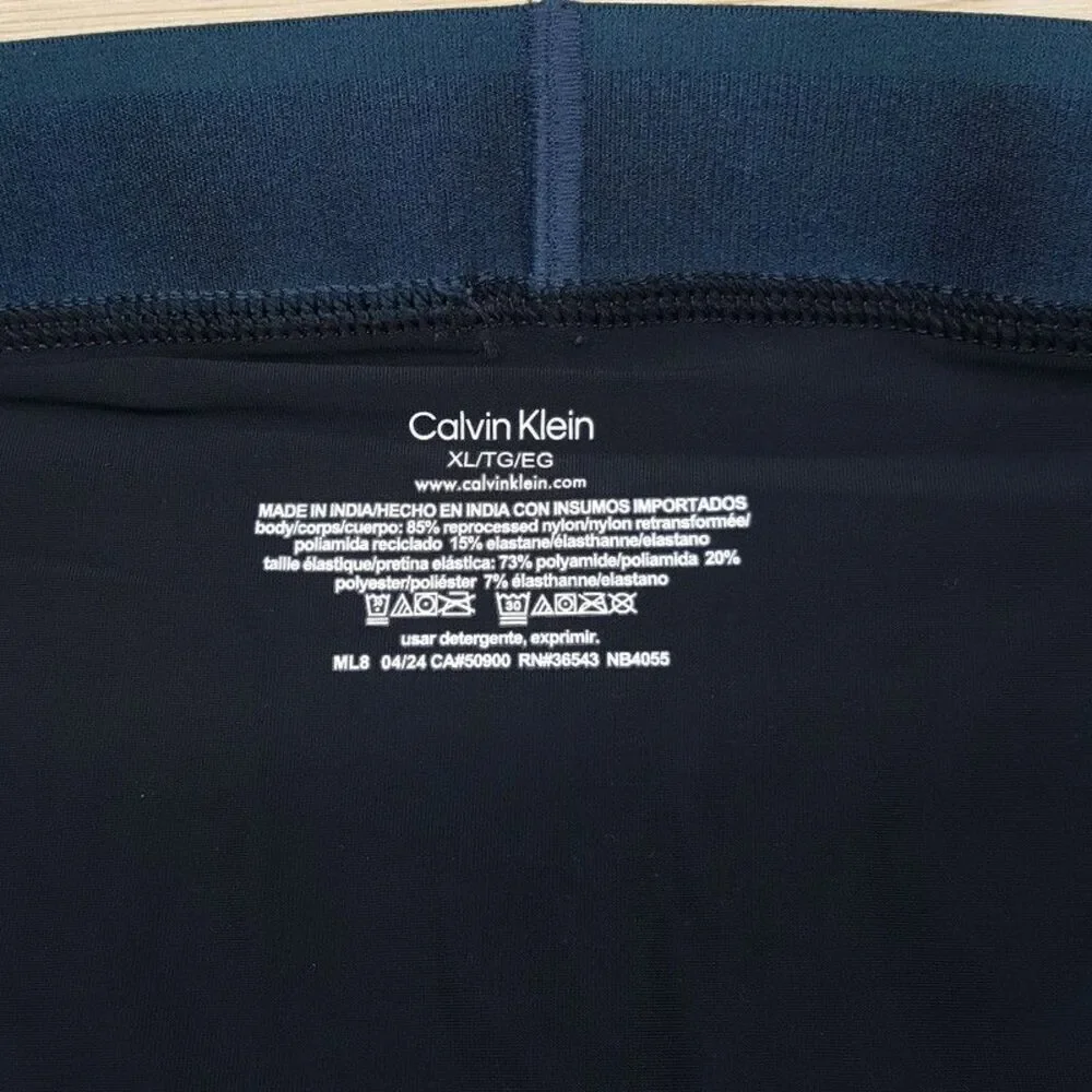 CALVIN KLEIN Boxer Briefs Mens XL Black Tonal Low Rise Trunk Microfiber Logo